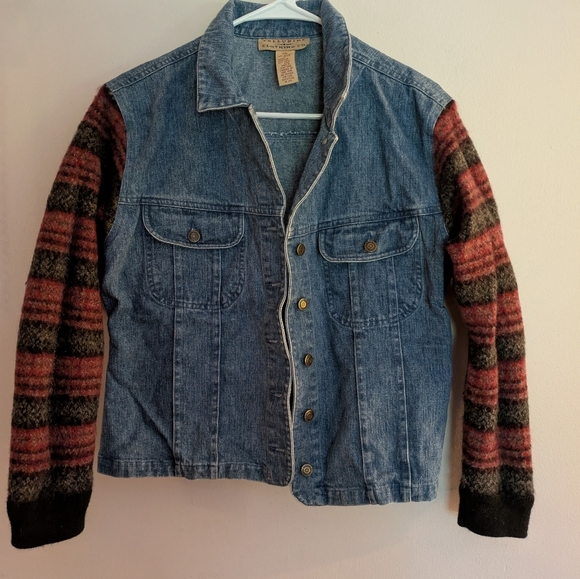 Telluride Clothing Company Jackets & Blazers - Telluride Clothing Company Vintage Denim Jacket With Wool Sleeves Size 10
